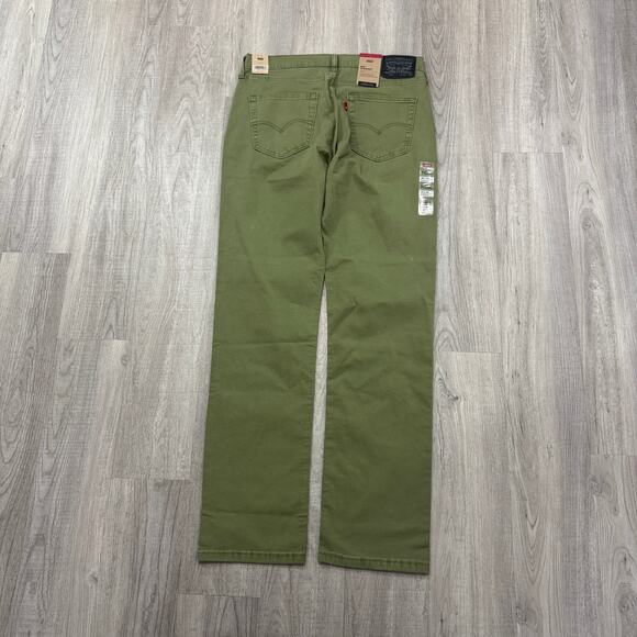 Levis 514 Straight Fit Pants Men's 32x34 Green Stretch Twill Straight Leg NEW - Picture 7 of 12